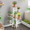 Metal and Wood 7-Tier Indoor Plant Stand with Scratch-Resistant Shelves